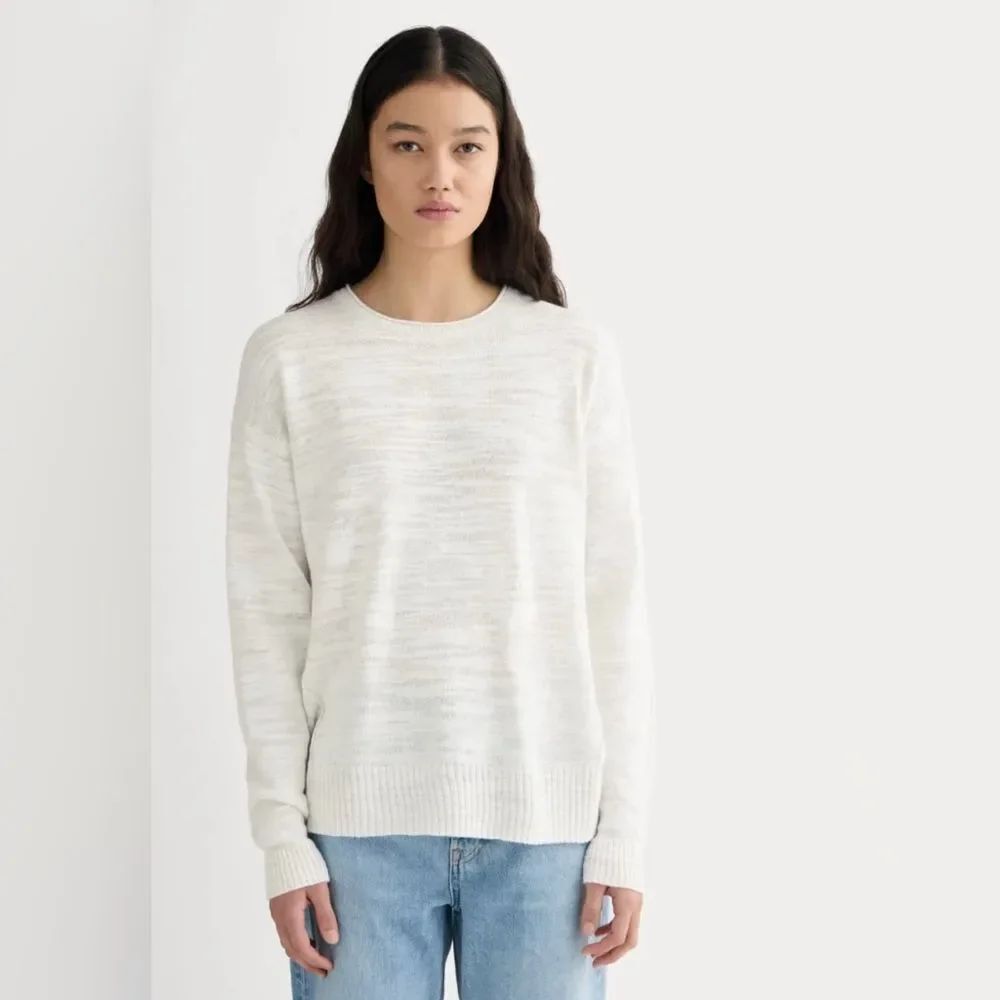 New Everlane THE SLOUCH SWEATER IN COTTON LINEN in Optic White Size S